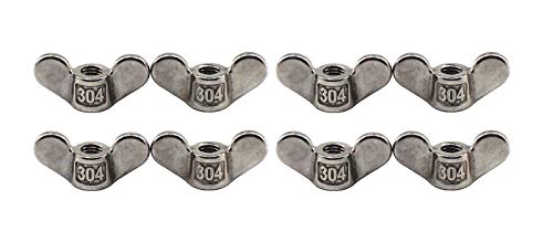 304 Edelstahl Flügelmutter M8 Hand gedrehte Verschlüsse Schmetterlingsflügel geformte Mutter DIY Hardware 8 Stück von Annakideya