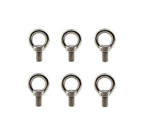 304 Edelstahl M10 Lifting Rigging Augbolt Ring Form mit verlängertem Gewinde (30 mm) Packung mit 6 Stück von Annakideya