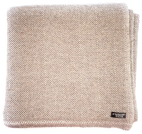 yanopurna Kaschmir Decke – aus 100% Kaschmirwolle, 135x270 cm, Sofadecke handgewebt aus Nepal, ideal als Couch Überwurf oder Kuscheldecke, Handwäsche, Graubraun von yanopurna