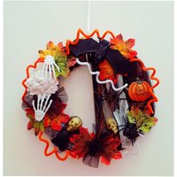 Halloweenkranz Türkranz Herbstdeko Herbstkranz Wanddeko von AnnasDeko