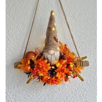 Haustürkranz Beleuchtet Herbstdeko Eingangsbereichdeko Kranz Türdeko Wanddekoration Wichtel von AnnasDeko