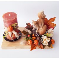 Herbstdeko Tischdekoration Herbst Wohndekoration Gesteck Herbstgesteck Kerze Holz Herbstdeko Tischdekoration Herbst Wohndekoration Gesteck Herbstgesteck Kerze Holz von AnnasDeko