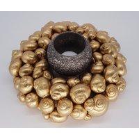 Schnecken Kranz Tisch Deko Tischkranz Weingergschnecken Gold Windlicht von AnnasDeko