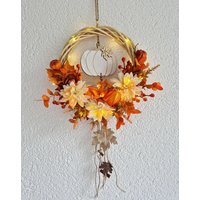 Türkranz Beleuchtet Herbstdeko Kranz Haustürdeko Kürbis Led Wanddeko Eingangsbereichdekoration Türkranz Beleuchtet Herbstdeko Kranz Haustürdeko Kürbis Led Wanddeko Eingangsbereichdekoration von AnnasDeko