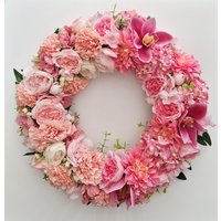 Türkranz Blumenkranz 40cm Wandkranz Sommer Kranz Tischkranz Haustürdeko Blumen Haltbar von AnnasDeko