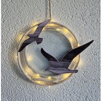 Türkranz Maritim Beleuchtet Möven Meer Eingangsdeko Türschmuck Wandkranz Ganzjährig Haltbar Türkranz Maritim Beleuchtet Möven Meer Eingangsdeko Türschmuck Wandkranz Ganzjährig Haltbar von AnnasDeko