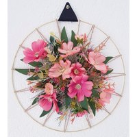 Türkranz Wandkranz Blumenkranz Gesang Blume Frühling Sommer Türdeko Kranz 30cm Metallring von AnnasDeko
