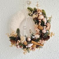 Türkranz Weihnachten Deko Advent Weihnachtskranz Haustürschmuck Eingangsbereichdeko Winter von AnnasDeko
