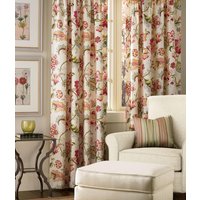 Barocker Leinenvorhang, Fenstervorhang Mit Blumenmuster in Kaufmann Designerstoff Ophilia Blossom von AnnasHomeDecorStore