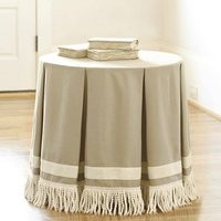 Maßgeschneiderte Linen Tischdecke Mit Ripsband, Runde Leinen Fransen Und Ripsband Maßgeschneiderte Linen Tischdecke Mit Ripsband, Runde Leinen Fransen Und Ripsband von AnnasHomeDecorStore