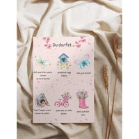 Affirmationsposter , Mutmacher „Du Darfst..." Affirmation, Poster, Rosa, A4, Sprüche von AnnasLeben