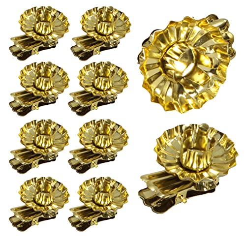 10 x Baumkerzenhalter Clip aus Metall Ø 40 mm - Kerzenhalter Weihnachtsbaum - Weihnachtbaumkerzenhalter - Kerzenhalter für Christbaum Farbe Gold, Größe 10er von Annastore