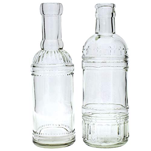 12 x Dekoflaschen H 20,5 cm - Ideal als Vase und Kerzenhalter für Stabkerzen - Stilvoll als Vase Vintage - Glas Flaschen - Deko Flaschen - Deko Vasen - Glasvasen von Annastore