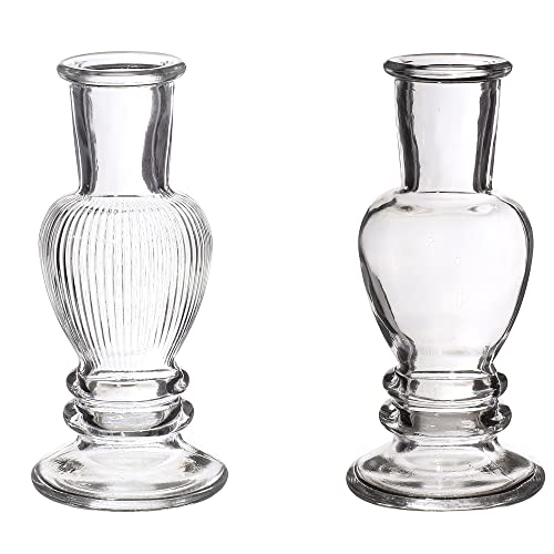 12 x Vasen aus Glas für eine stilvolle Tischdeko - Glasvasen Hochzeit - Blumenvase Vintage - Tischvase für Festlichkeiten - Kleine preiswerte Vasen aus Glas (Venezia klein (H 11,3 - Ø 5 cm)) von Annastore