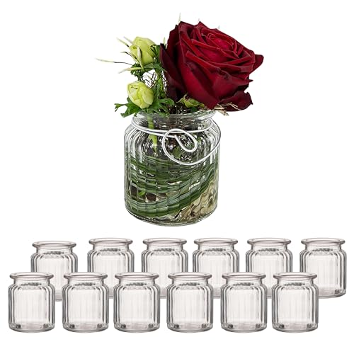 12er Set Windlichter aus Glas im Vintage Look – Teelichthalter H 9 cm für Tischdekoration, Hochzeit & stimmungsvolle Deko – Teelichtgläser 12er Set Windlichter aus Glas im Vintage Look – Teelichthalter H 9 cm für Tischdekoration, Hochzeit & stimmungsvolle Deko – Teelichtgläser von Annastore