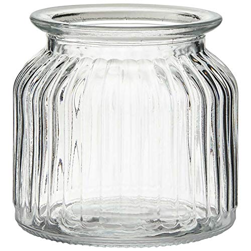12 x Windlichter Vintage aus Glas H 10,2 cm - Glaswindlichter für große Teelichter (12 x Gläser) von Annastore
