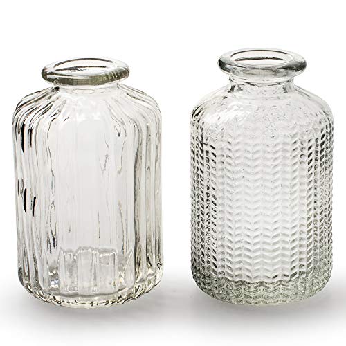 12 x kleine Vasen aus Glas Vintage – Blumenvasen Tischvasen Glasvasen Dekoflaschen Glasflaschen Glasfläschchen Deko-Flaschen - Farbe Modell 4 von Annastore
