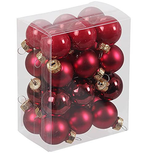 16 x Kleine Baumkugeln aus Glas Ø 3 cm - Christbaumkugeln Baumschmuck Christbaumschmuck Weihnachtsbaumschmuck Weihnachtsbaumkugeln (16 Stück Weihnachtsrot, 3 cm) von Annastore