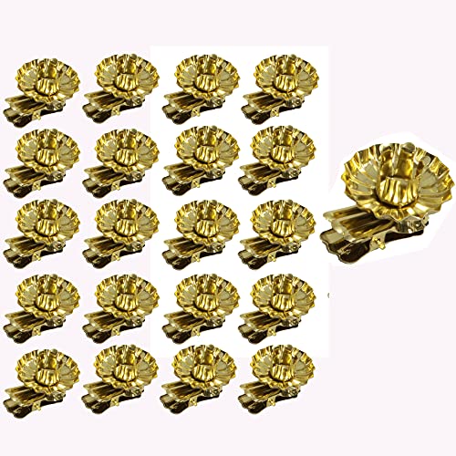 20 x Baumkerzenhalter Clip aus Metall Ø 40 mm - Kerzenhalter Weihnachtsbaum - Weihnachtbaumkerzenhalter - Kerzenhalter für Christbaum Farbe Gold, Größe 20er von Annastore
