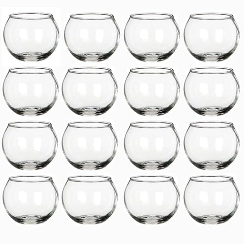 24 x kleine Windlichter aus Glas H 6,5 cm - Teelichtgläser Set für Teelicht - Glaswindlichter klein - Teelichthalter aus Glas - Teelichtlgläser für Hochzeit von Annastore