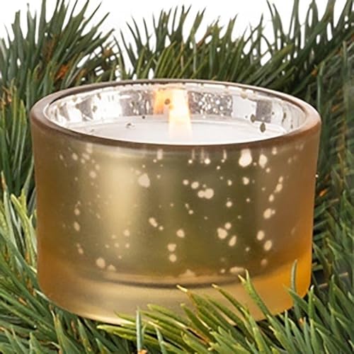 4 x Adventskranzstecker aus Glas mit Metall-Pick - Zauberhafte Patina in goldfarben - Innenseite herrlich schimmernd - Teelichtgläser für Adventskranz - Teelichtgläser zum Einstecken in Adventskränze von Annastore