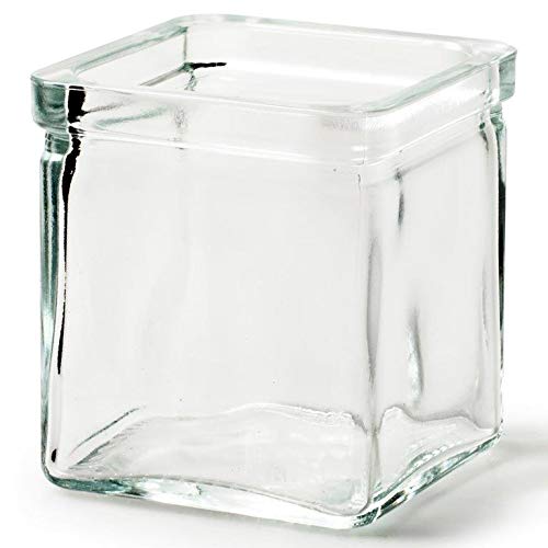 6 x Glaswürfel Cubus in verschiedenen Größen Teelichtgläser - Windlichter - Teelichthalter - Glaswindlicht - Vase - Größe 12 x 12 cm von Annastore