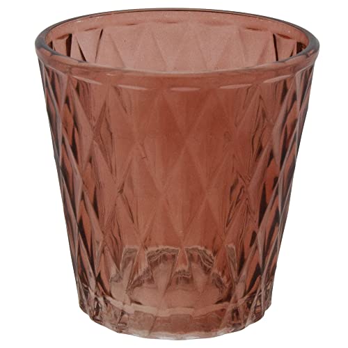 Annastore 12 x Teelichtgläser H 7,5 cm - Windlichter Glas konisch - Teelichthalter - Kerzengläser - Glasteelichthalter - Kerzenwindlicht (Rot) von Annastore