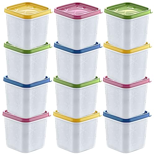 Annastore 12 x hochwertige Tiefkühldosen von -20°C bis + 100°C - Gefrierdosen - Luftdicht - Tiefkühlboxen - Gefrierboxen - Vorratsdosen (12 x 380 ml) von Annastore