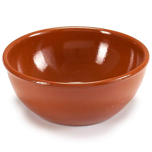 Annastore 6-tlg. Set Cazuelas Vintage ofenfest - Mediterrane Tonschalen - Mit hochwertiger Handarbeit veredelt - Schalen für Tapas - Creme Brülèe Größe Ø 15 cm-Schale 600 ml von Annastore