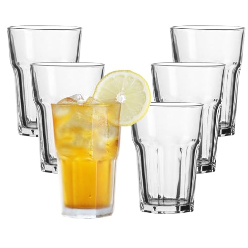 Annastore 6-tlg. Set Trinkgläser Vegas 270 ml oder 180 ml - Wassergläser - Klassische Trinkgläser - Saftgläser - Limogläser - spülmaschinenfest - Whiskeygläser - Saftglas Größe 6 x 180 ml von Annastore