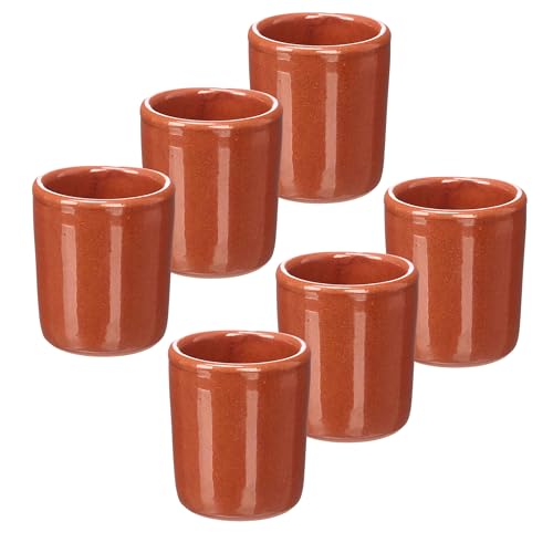 Annastore 6 x Schnapsbecher aus Ton 50 ml - Mittelalter Trinkbecher - Shotgläser - Pinnchen - Schnapsgläser - Gläser für Tequila Wodka von Annastore