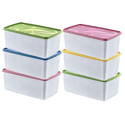 Annastore 6 x hochwertige Tiefkühldosen von -20°C bis + 100°C - Gefrierdosen - Luftdicht - Tiefkühlboxen - Gefrierboxen - Vorratsdosen (6 x 3500 ml) von Annastore