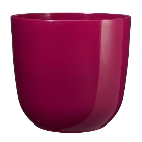 Annastore Blumenübertopf AVA aus Keramik Pflanztopf Blumentopf Keramiktopf Übertopf für Blumen (Fuchsia, H 11 cm - Ø 12 cm) von Annastore