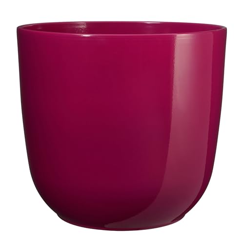 Annastore Blumenübertopf AVA aus Keramik Pflanztopf Blumentopf Keramiktopf Übertopf für Blumen (Fuchsia, H 18,5 cm - Ø 19,5 cm) von Annastore