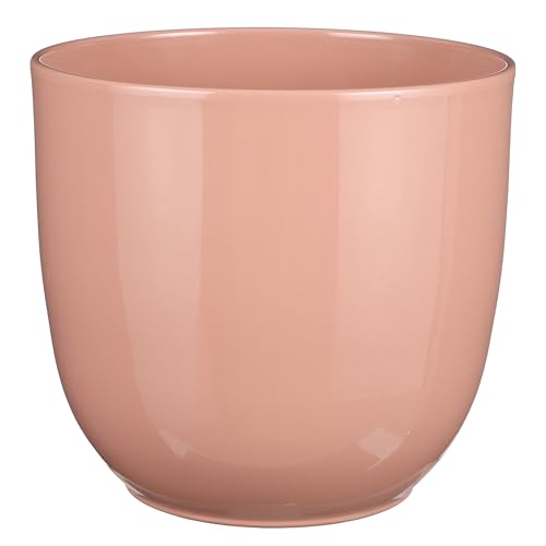 Annastore Blumenübertopf Tusca aus Keramik - Übertopf - Blumentopf - Übertöpfe - Blumentöpfe (Rosa, H 25 cm - Ø 28 cm) von Annastore