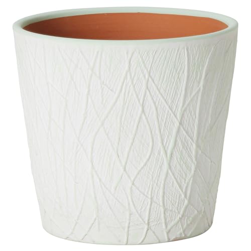 Annastore Blumenübertopf Twig aus Keramik in vielen Farben und Größen - Blumentopf aus Keramik Übertopf Größe Ø 11,5 cm/H 10,5 cm, Farbe grün-weiß von Annastore