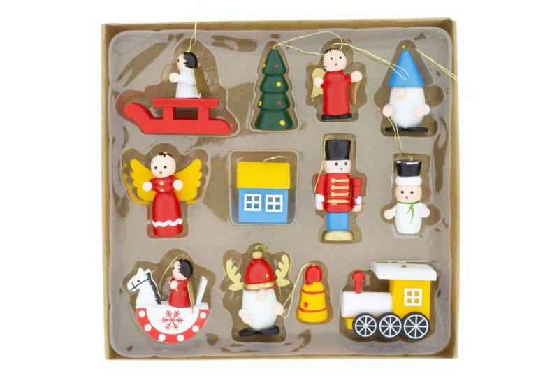Annastore Christbaumschmuck 12 x Baumhänger aus Holz Baumschmuck - Christbaumschmuck aus Holz, 12 Modelle von Annastore