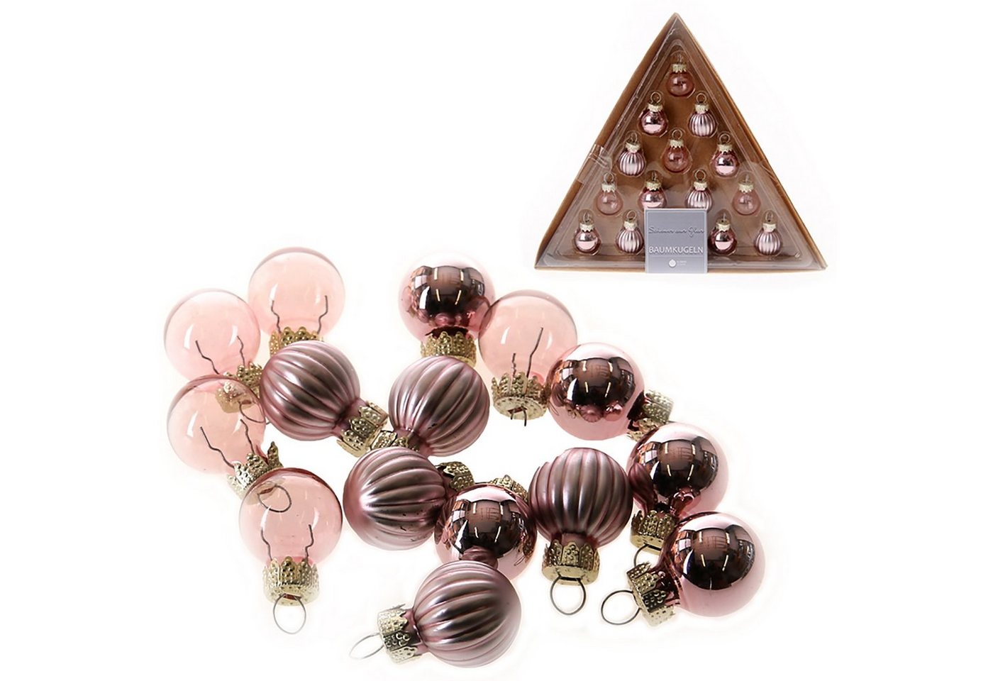 Annastore Christbaumschmuck 15 x Mini Baumkugeln aus Glas zum Hängen - kleine Christbaumkugeln, Ø 2 cm, Glaskugeln zum Hängen von Annastore