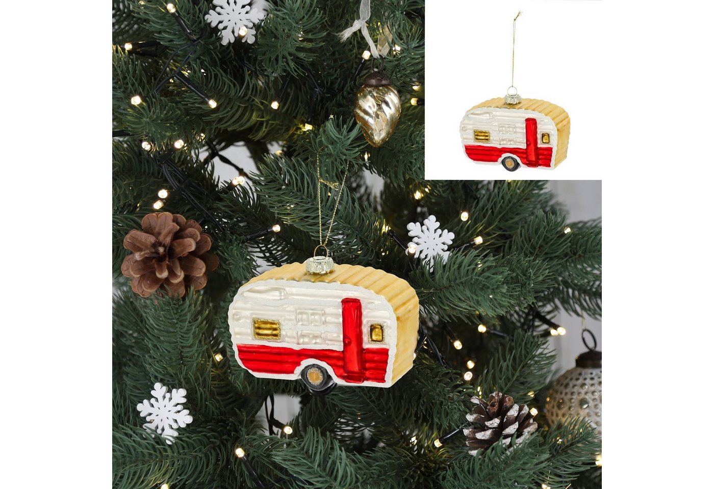 Annastore Christbaumschmuck Baumschmuck aus Glas - Baumhänger Glas Weihnachtsbaumschmuck, Weihnachtshänger, mundgeblasen und handbemalt von Annastore