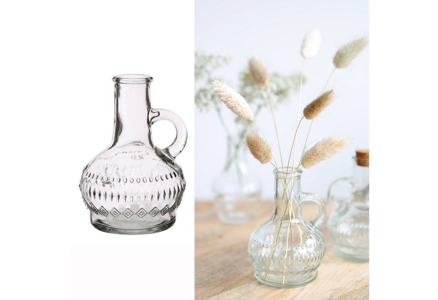 Annastore Dekovase 12 x Vasen aus Glas für eine stilvolle Tischdeko, Glasvasen Hochzeit, Blumenvase Vintage, Tischvase für Festlichkeiten von Annastore