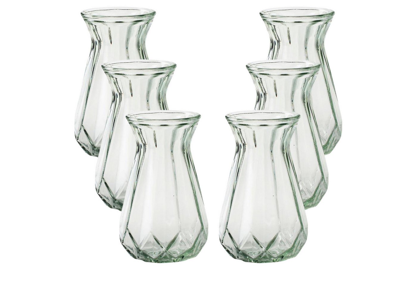 Annastore Dekovase 6 x Vasen aus Glas Glasvasen Tischvasen Blumenvasen Tischdekoration, H ca. 15 cm von Annastore