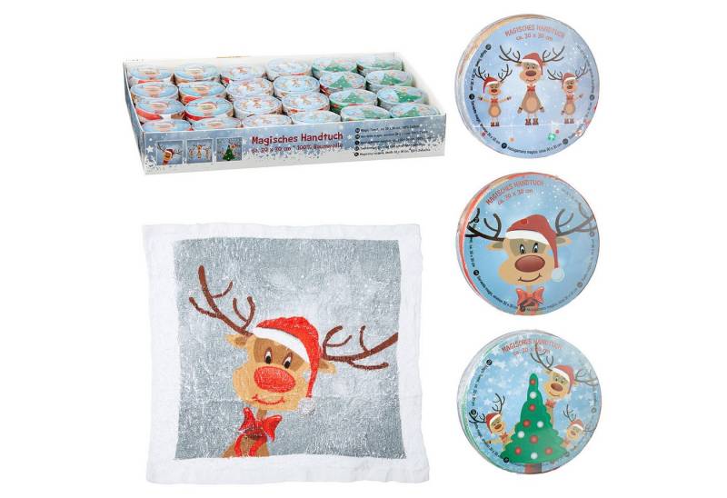 Annastore Gästehandtuch 6 x Magisches Handtuch Rentier Ole - Gästehandtücher Wichtelgeschenk, (6-St), 30 x 30 cm von Annastore