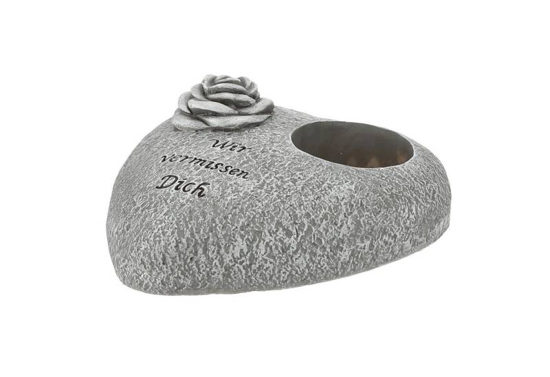 Annastore Gartenfigur Grabschmuck Herz als Grablichthalter Friedhofsdeko Grabverzierung, 20 x 18 cm von Annastore