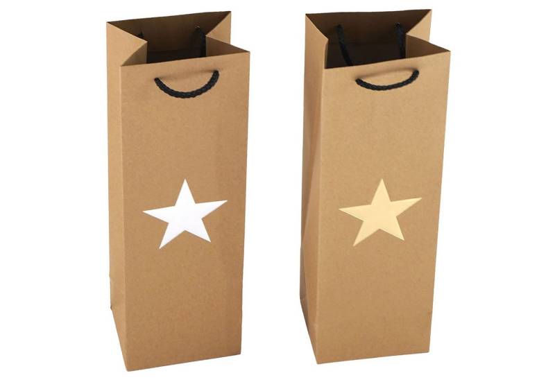Annastore Geschenkbox 12 x Geschenktüten - Flaschentüten Weihnachtstüten Weinflaschentüten von Annastore