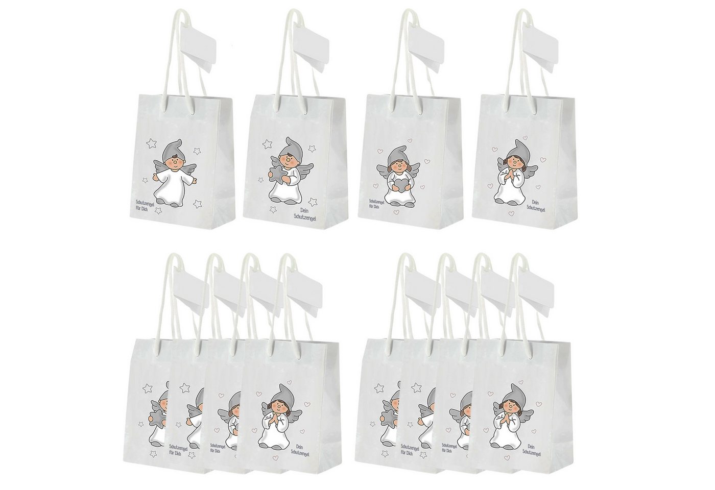 Annastore Geschenkbox 12 x Geschenktüten Schutzengel Papiertüten mit Henkel Geschenktaschen von Annastore