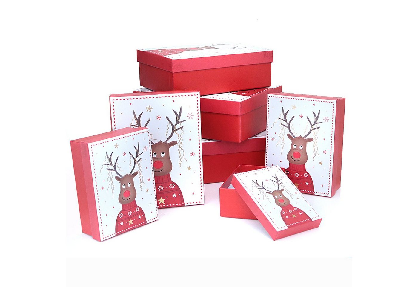 Annastore Geschenkbox 7-tlg. Set Geschenkkarton für Weihnachten - Geschenkboxen, Pappschachteln, Geschenkschachteln von Annastore