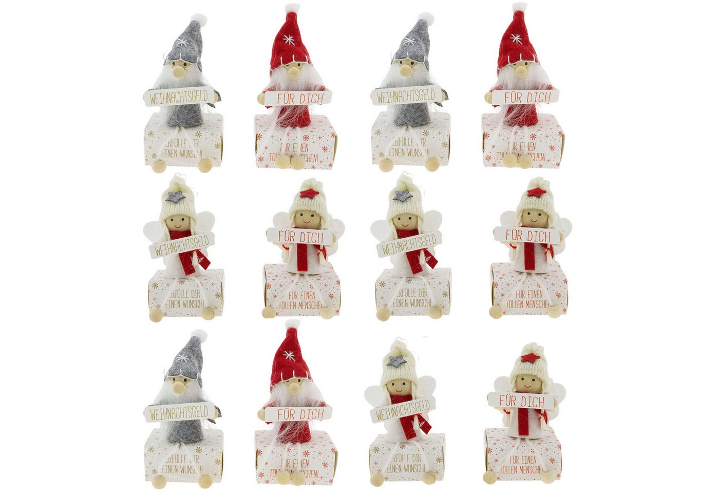 Annastore Geschenkbox Süße Wichtel auf kleiner Box aus Karton für Geldgeschenke, Geldverpackung Weihnachten von Annastore