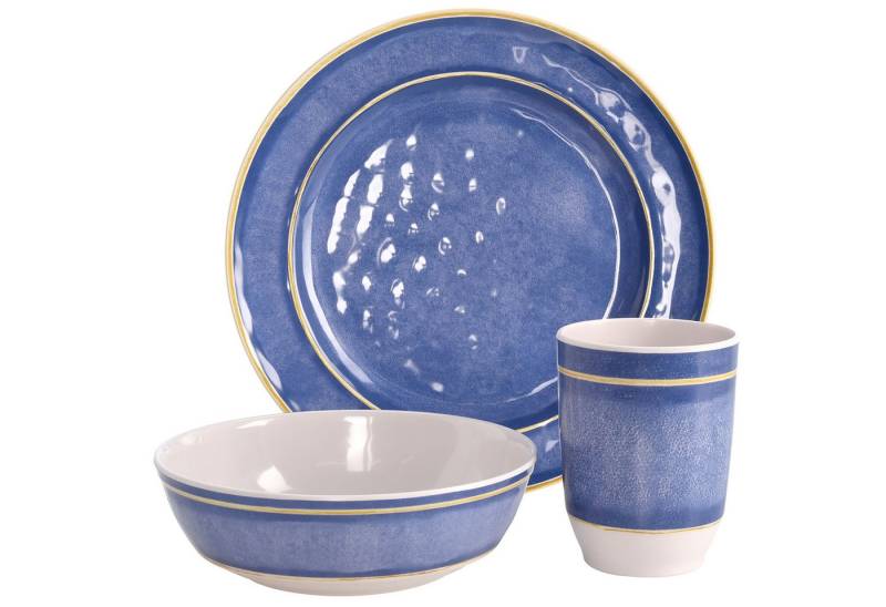 Annastore Geschirr-Set 12-teiliges Camping-Geschirrset Outdoor Geschirr - Campinggeschirr, 4 Personen, Spülmaschinenfest & leicht, 4 Teller, 4 Schalen, 4 Tassen von Annastore