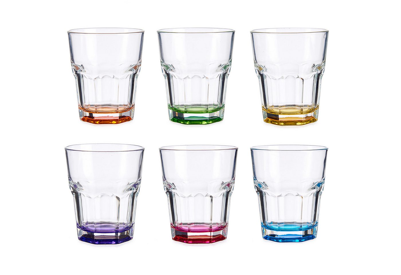 Annastore Gläser-Set Trinkgläser Wassergläser Cocktailgläser Saftgläser Longdrinkgläser, Mit buntem Glasboden, Spülmaschinenfest Annastore Gläser-Set Trinkgläser Wassergläser Cocktailgläser Saftgläser Longdrinkgläser, Mit buntem Glasboden, Spülmaschinenfest von Annastore