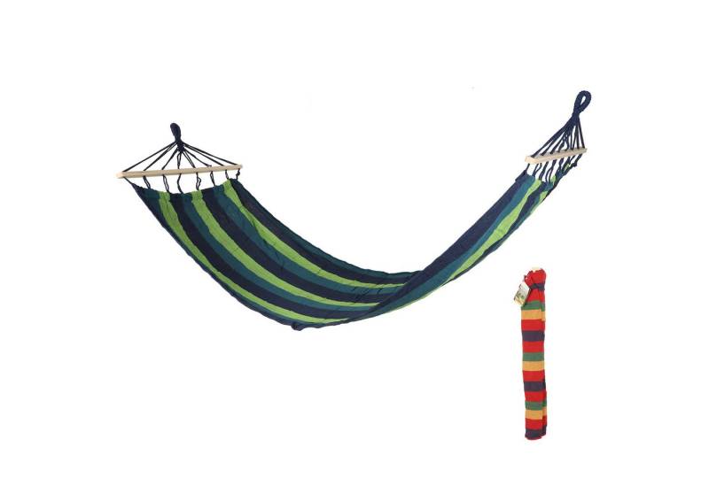 Annastore Hängematte Hängematte mit Holzstange - Stabhängematte 200 x 80 cm, Für 1 Person - strapazierfähiges Baumwoll-Mischgewebe von Annastore